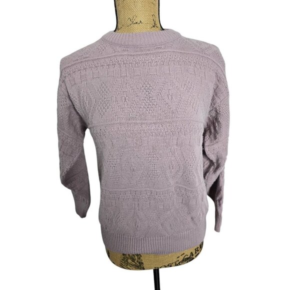Vintage Girls Lilac Purple Geometric Crewneck Sweater - Picture 1 of 12